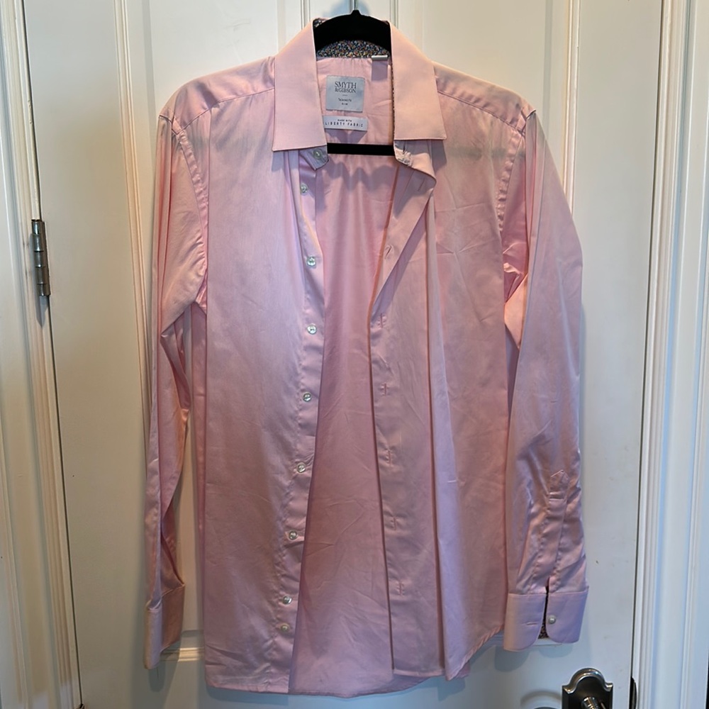 Symth and Gibson Tailored Fit Dress Shirt 15/38 Liberty London Fabric Contrast
